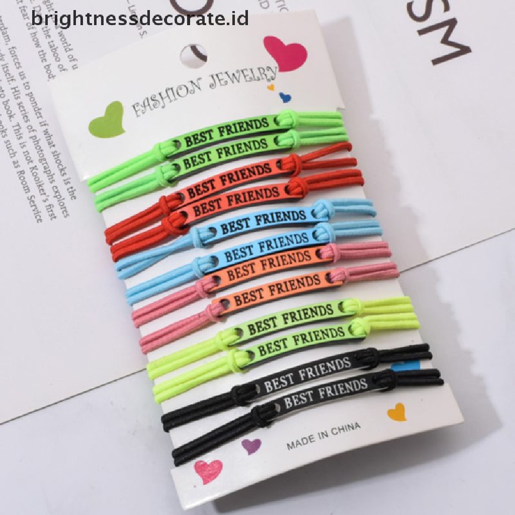 [Birth] 12pcs/set Best Friends Ch Gelang Braided Adjustable Tali Elastis [ID]