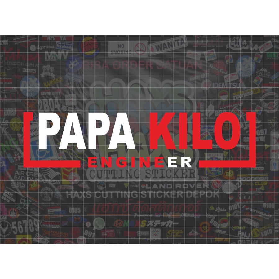 Cutting Sticker PAPA KILO Ukuran 25 Cm Untuk Mobil