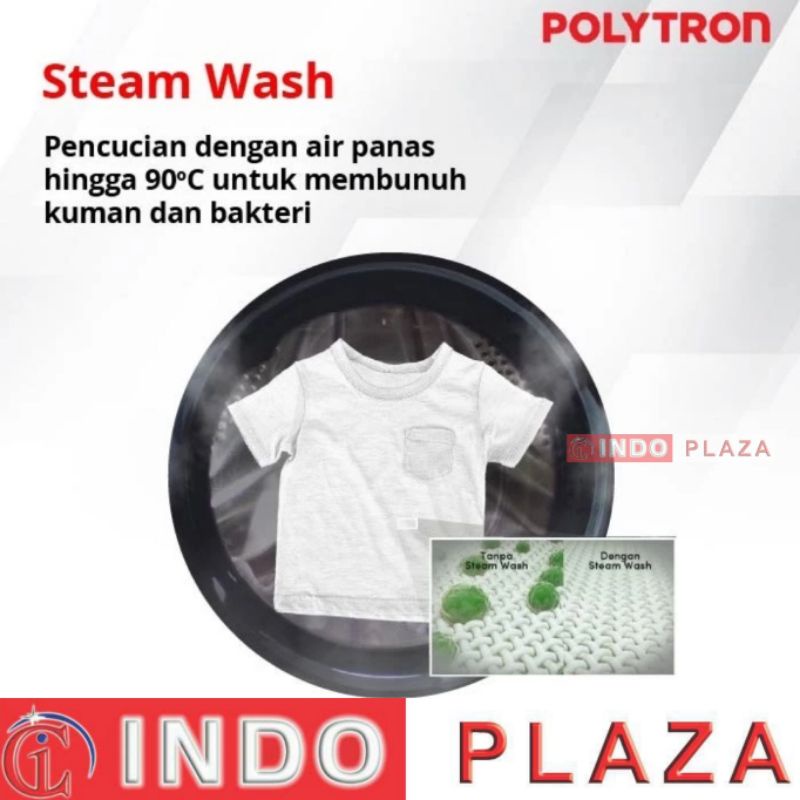 MESIN CUCI POLYTRON FRONT LOADING PFL-7051 7 Kg / 7Kg WONDER WASH / STEAM