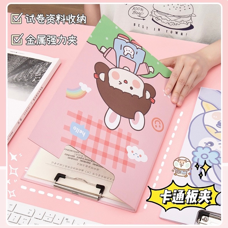 KENSHO Clipboard Cover Papan Jalan Ujian Karakter Motif Lucu A4 Import