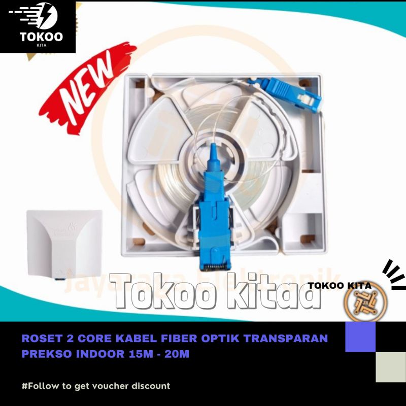 [COD] ROSET 2 CORE Kabel Fiber Optik Transparan Prekso Indoor 15M - 20M