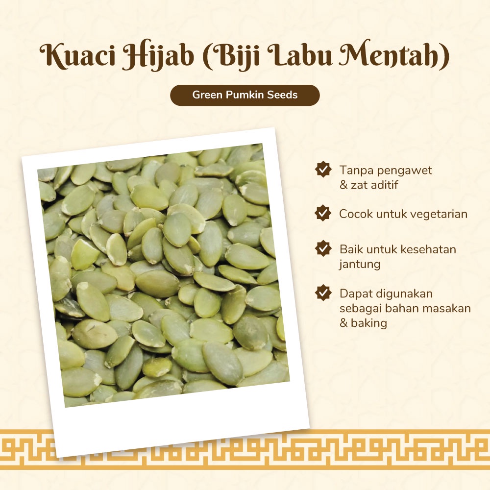 

Arabian Palm - Biji Labu Kuaci Hijau Mentah 1kg Green Pumpkin Seed Raw