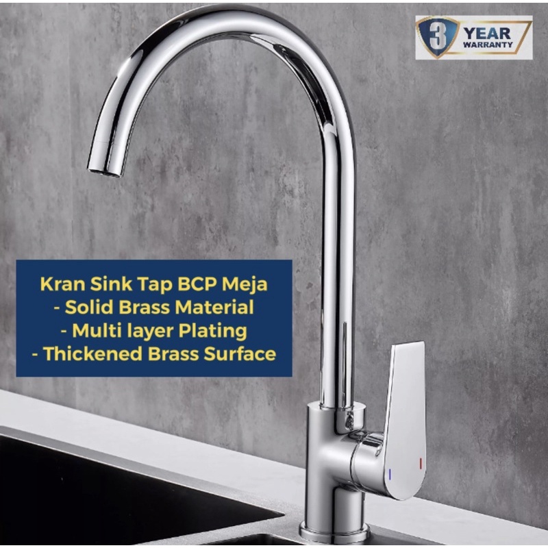 SPEC+ 2907PS Kran Angsa Dapur Panas Dingin - Kran Mixer Kitchen Faucet Brass - Kran Angsa Meja Hot Cold