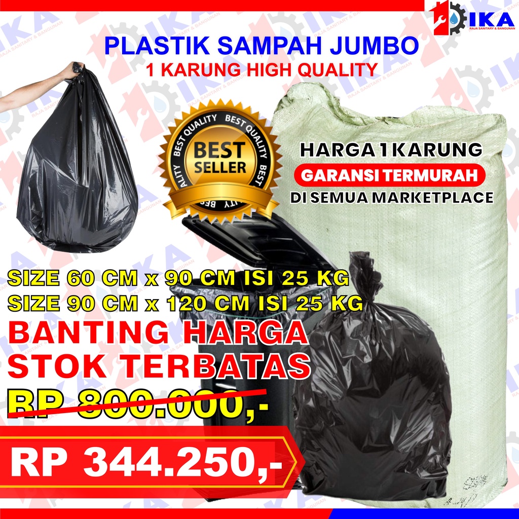 (KHUSUS GOJEK/GRAB) PLASTIK KANTONG SAMPAH / TRASH BAG 1 KARUNG GROSIR