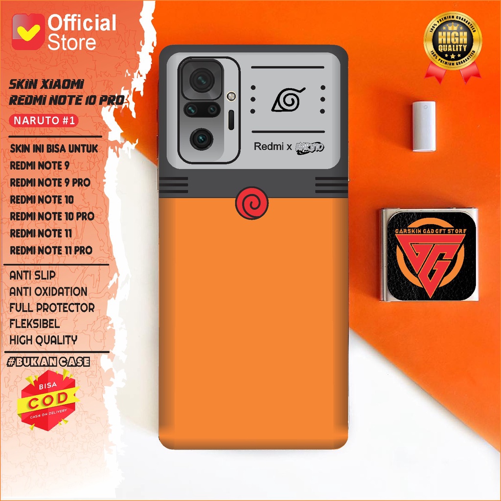 Garskin Redmi Note 10 PRO Skin Gadget Motif Redmi x Naruto