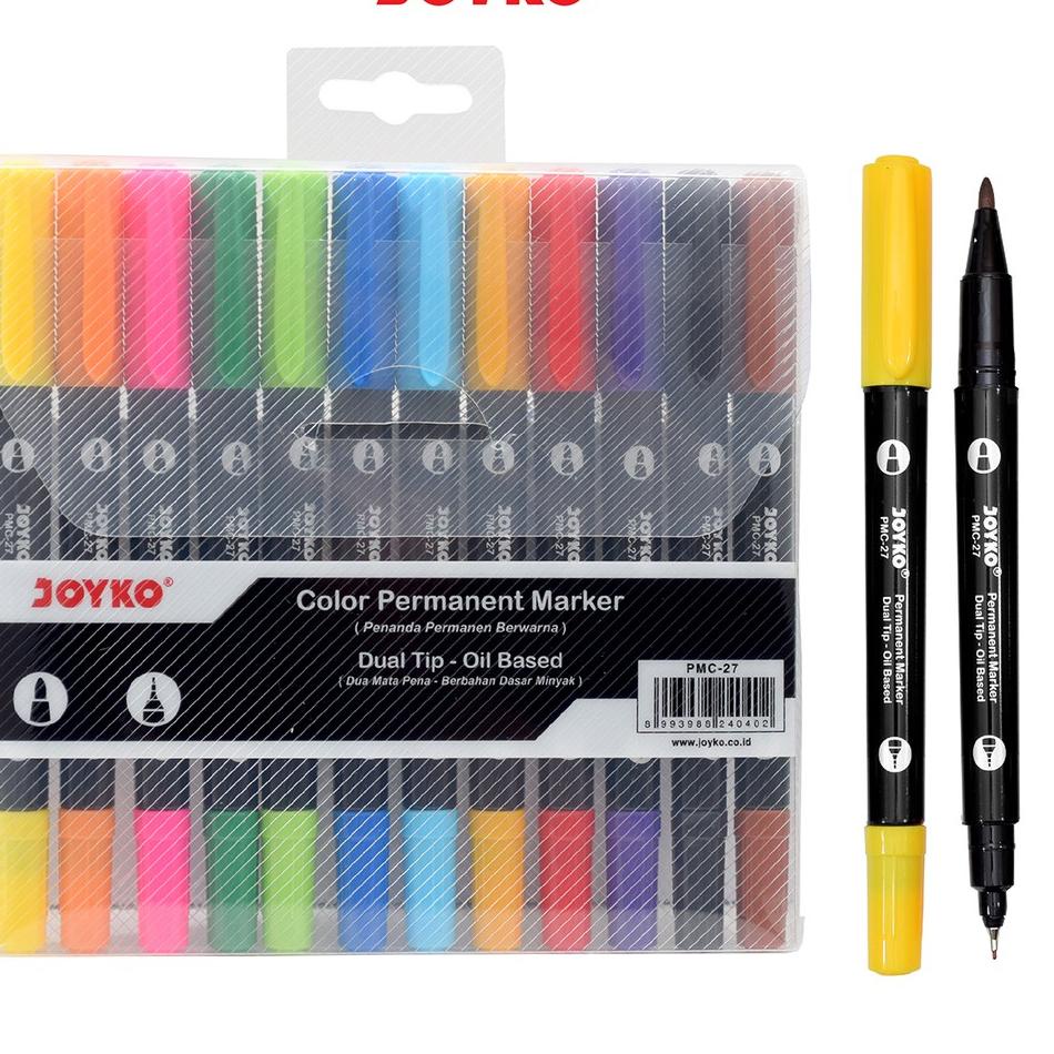 

Kualitas Terbaik Color Permanent Marker Penanda Permanen Berwarna Joyko PMC-27