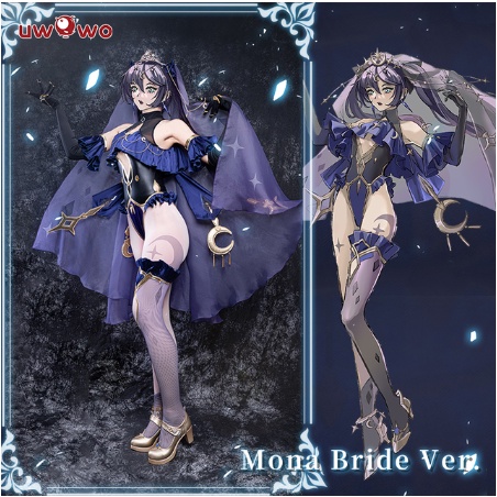 UWOWO X Ailish: Mona Bride Cosplay Game Genshin Impact Fanart Ver. Mona Sexy Costume Exclusive For Women Girls