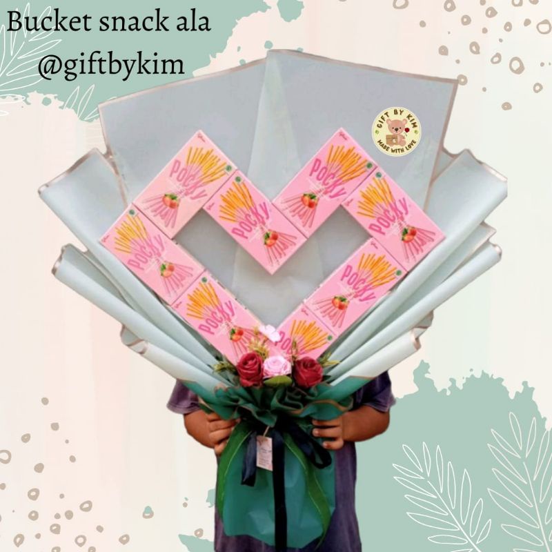 Pocky love dapat emas/ Pocky love bucket /bucket snack /bucket pocky / Pocky love LED/ Pocky love la