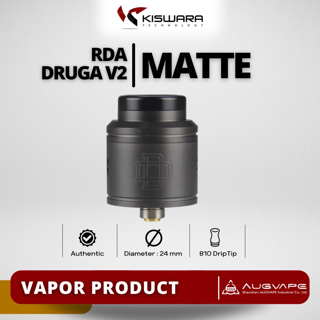 DRUGA V2 24 RDA Authentic MATTE GUN METAL