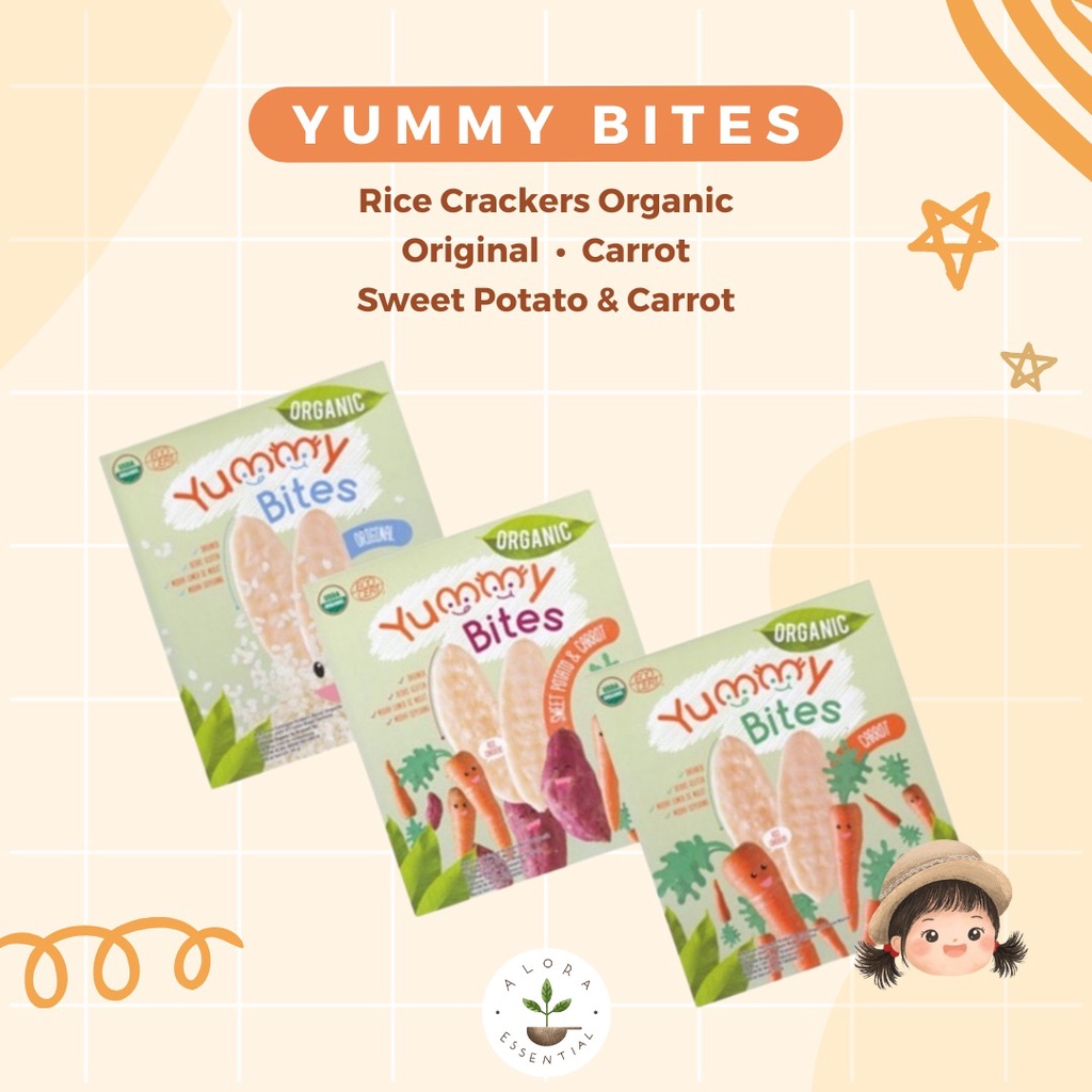 Yummy Bites Rice Crackers Organic 50gr - Snack Anak - Cemilan Anak