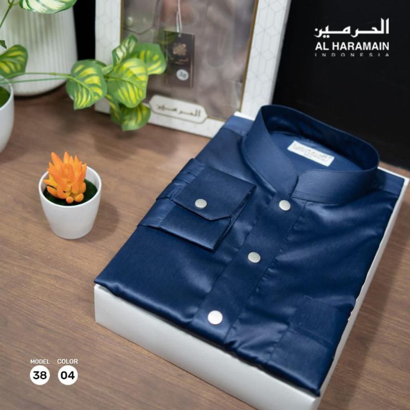 BISA COD KOKO KEMEJA AL HARAMAIN POLYTER LENGAN PANJANG MANSET ORIGINAL