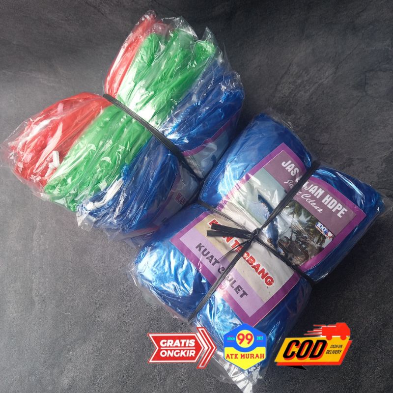 IKAN TERBANG Setelan BAJU CELANA isi 12- Mantel Plastik/Jas Hujan Plastik/Jas Hujan Murah