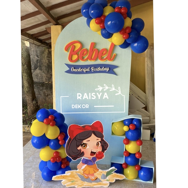 BACKDROP ULANG TAHUN SNOW WHITE (PAKET MANDIRI)