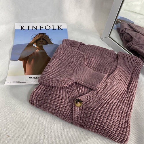 Kardigan crop knit lengan balon