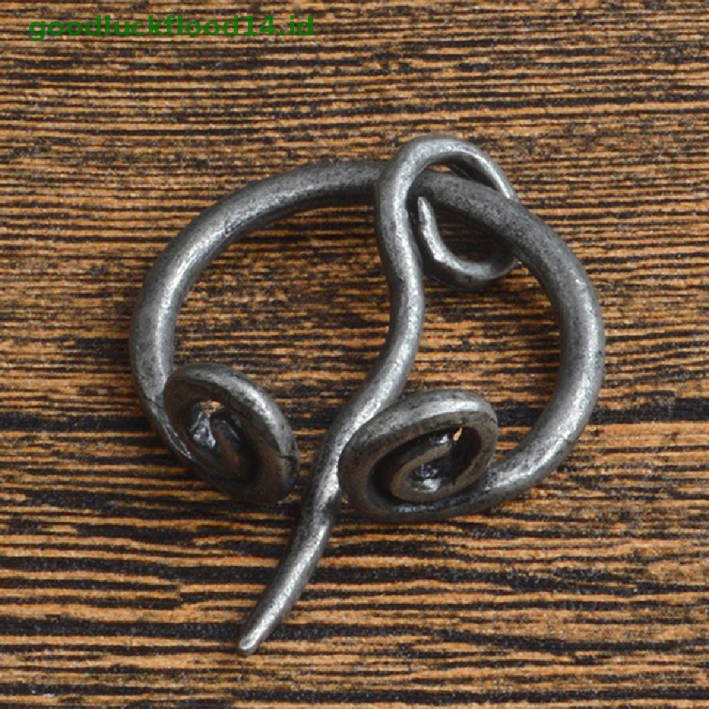 [GOOGFOUR] Retro Viking Kerah Bros Pin Gesper Spiral Clasp Bros Jubah Pin Brooch Hadiah [Atas]