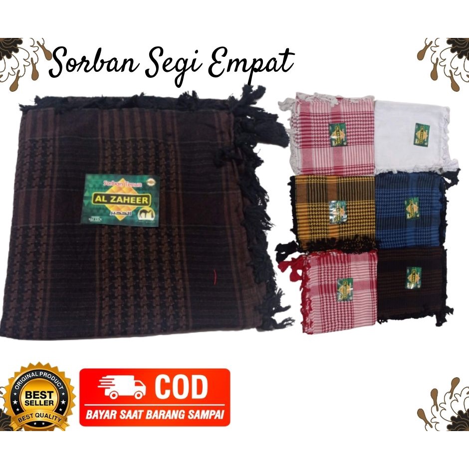 Sorban segi empat / Sorban hadani / sorban muslim / sorban arab / sorban habib / sorban haji / kerudung sorban