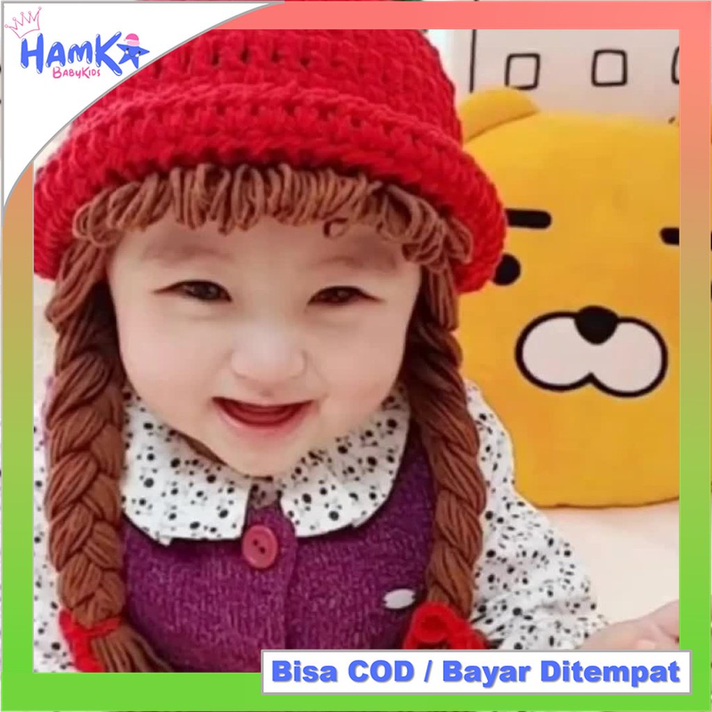 Topi Kepang Anak Bayi Perempuan Model Poni Import