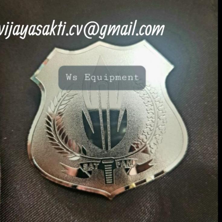 LAO.18Ja23g ‑ Lencana / Satpam / Silver / Nikel /Model / Terbaru