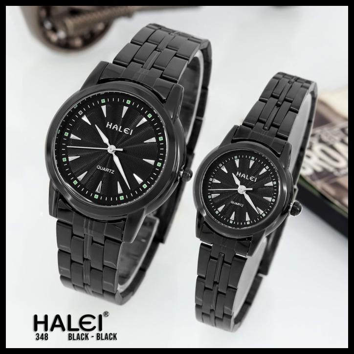Jam Tangan Pria Wanita Couple Halei Original 348 Silver Polos Water