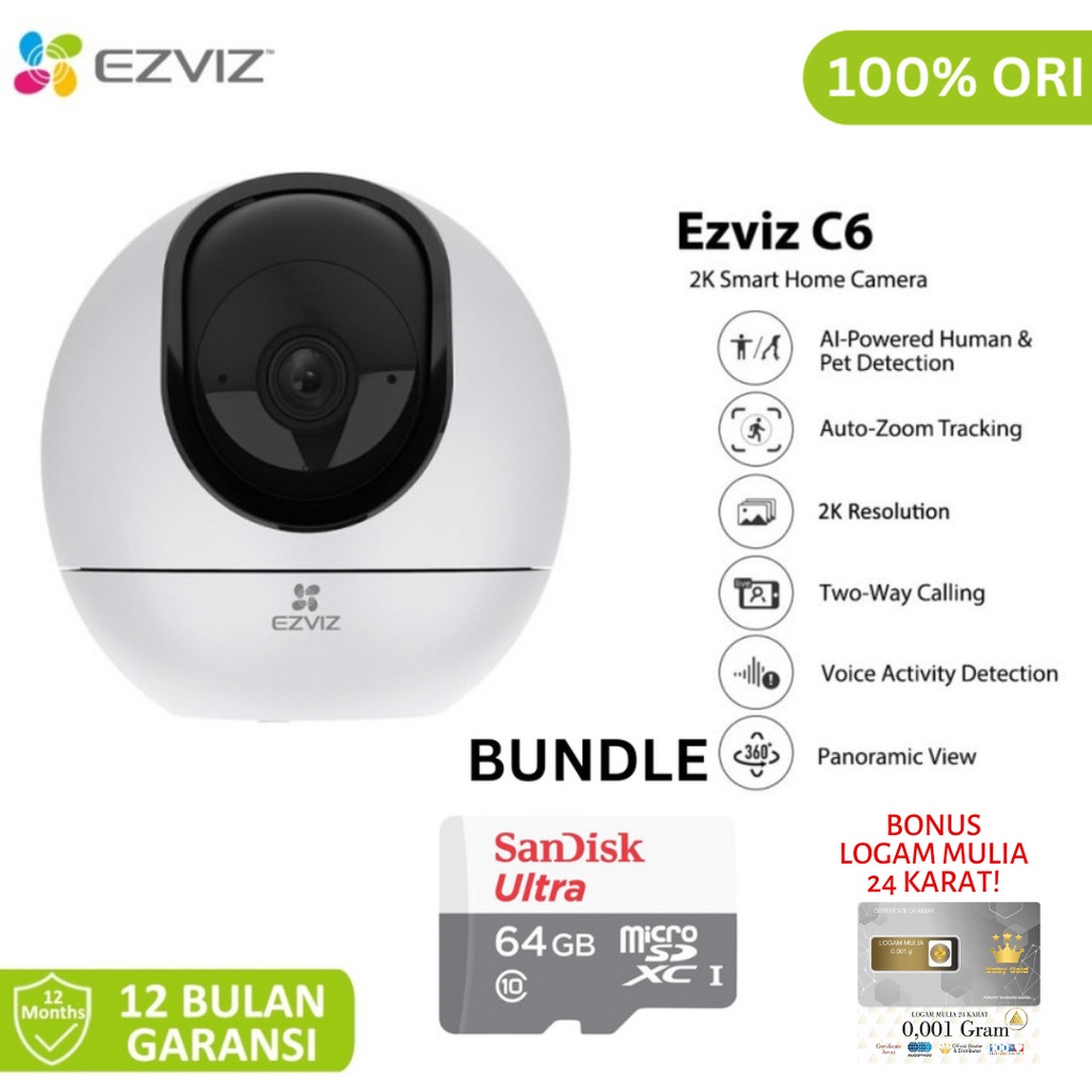 EZVIZ C6 2K 4MP Pan Tilt Wi-Fi Camera with Auto-Zoom Starlight Lens CAMERA