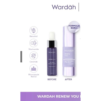 WARDAH PAKET ANTI AGING RENEW YOU ( 5 ITEM - F/W - TREATMENT 50 - SERUM - D/N 30 )