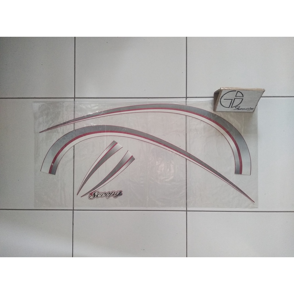 Striping Sticker Lis Honda Scoopy Karbu 2010 2011 2012 Merah Original