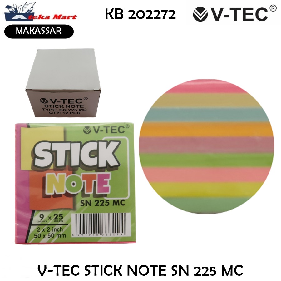 

[BOX/12 PCS] V-TEC STICK NOTE SN 225 MC MEMO
