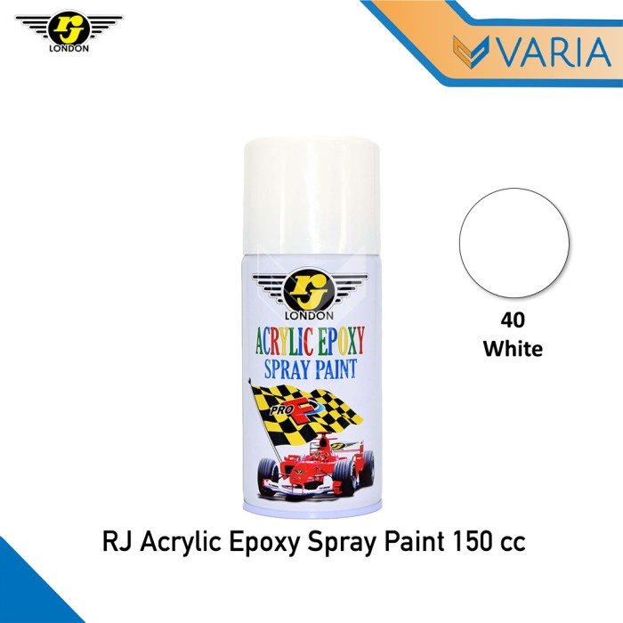 RJ London Acrylic Epoxy Spray Paint 150 cc White 40 Cat Semprot