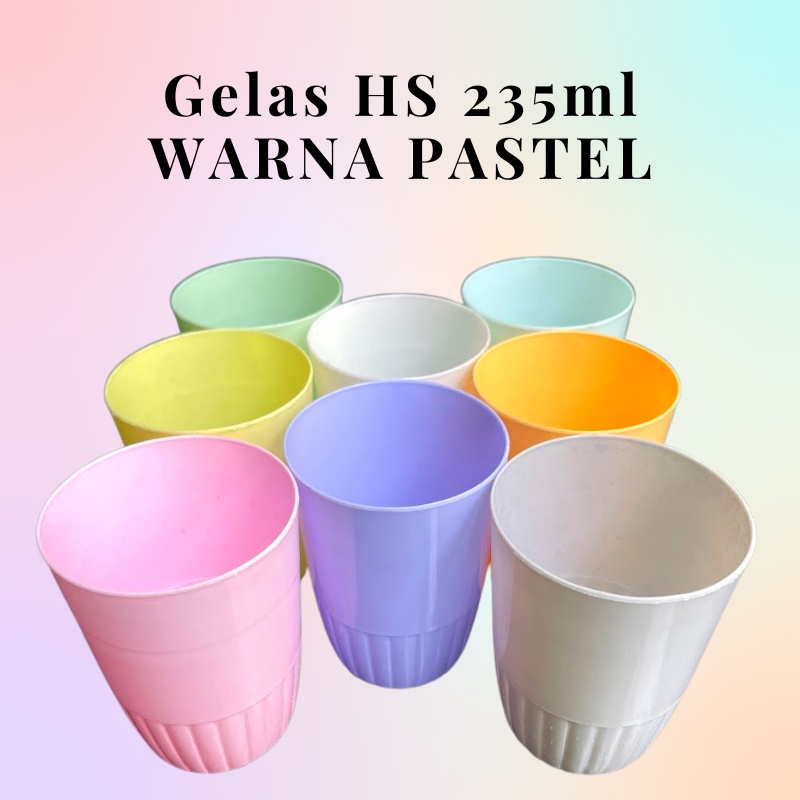 Gelas Plastik Warna Pastel dan Transparan Ukuran 280ml - 250ml - 300ml - 400ml