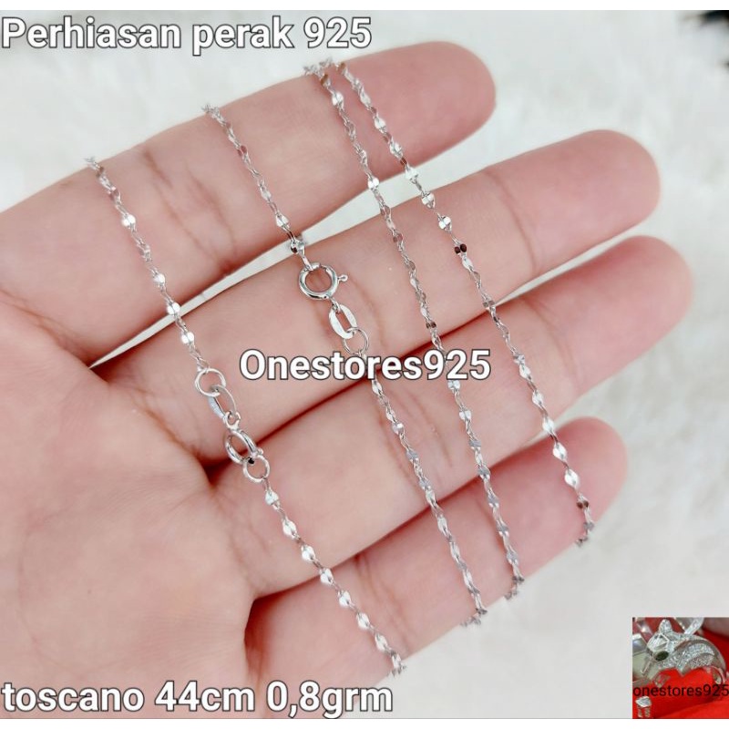 RB Kalung Toscano Perak Asli Silver 925 Lapis Emas Putih