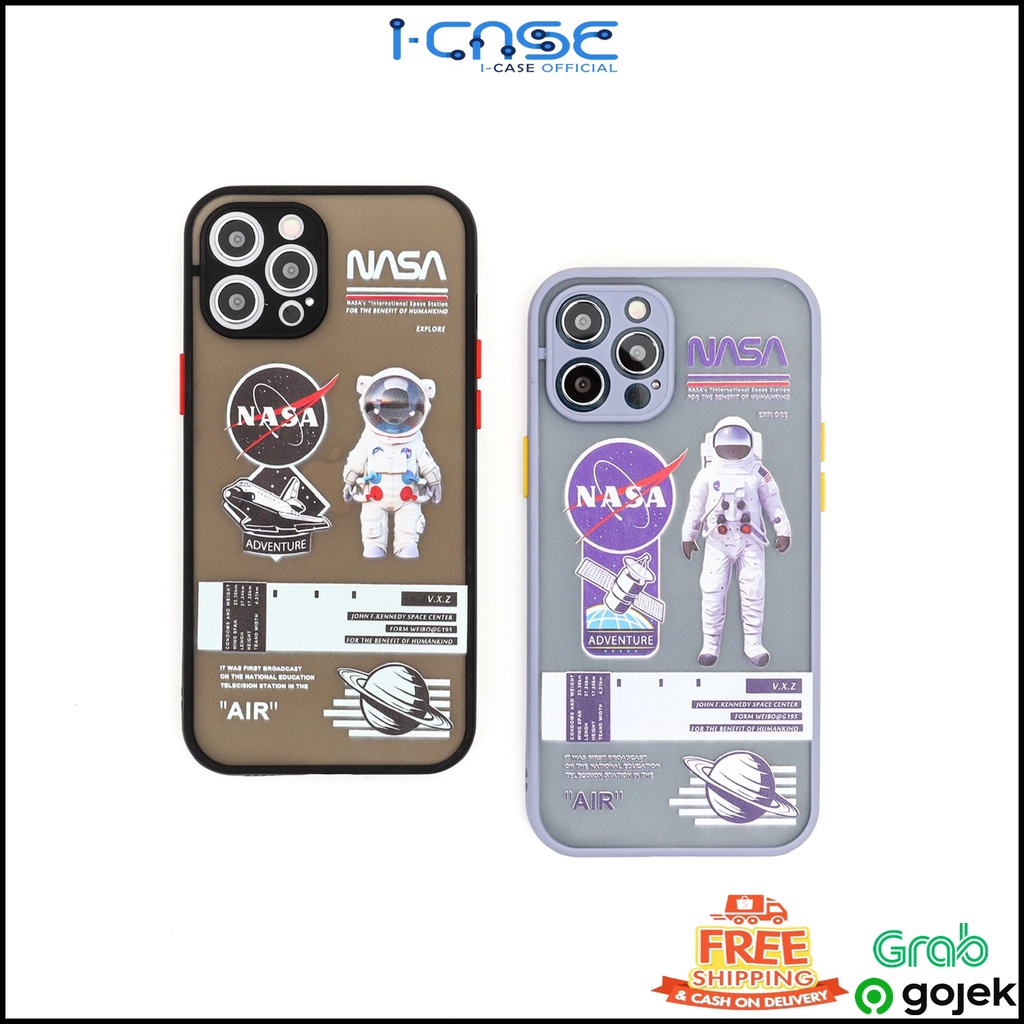 AntiCrack Astronot Nasa Soft Case Lens Cover for iPhone 6 7 8 SE 6+ 7+ 8+ X XR XS 11 12 Pro Max - LENS COVER CAMERA PROTECTION