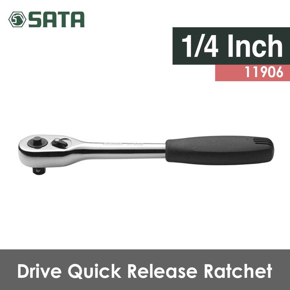 KtmStore 1/4 Inch DRIVE QUICK-RELEASE ROUND HEAD RATCHET 11906 SATA TOOLS