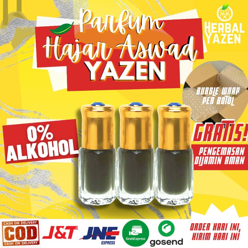 Parfum Aroma HAJAR ASWAD Original Non Alkohol 3ml 6ml 12ml Parfum Original Bibit Parfum Murni HAJAR 