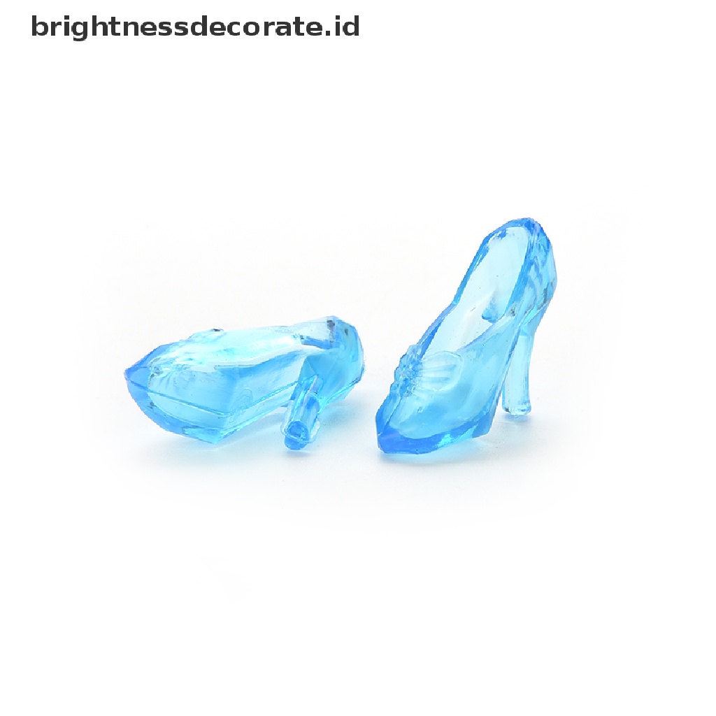 [Birth] Sepatu Kristal 1pasang Untuk 11pasang 1pasang Sepatu Kristal Untuk Boneka Cinderella Princess Sepatu Untuk Bayi Barbie 1pasang Sepatu Kristal Transparan Untuk Fashion Barbie Dol Hak Tinggi