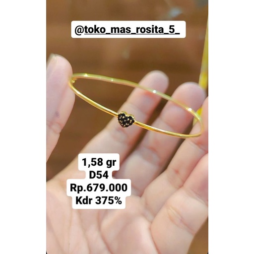 gelang bangle love hitam
