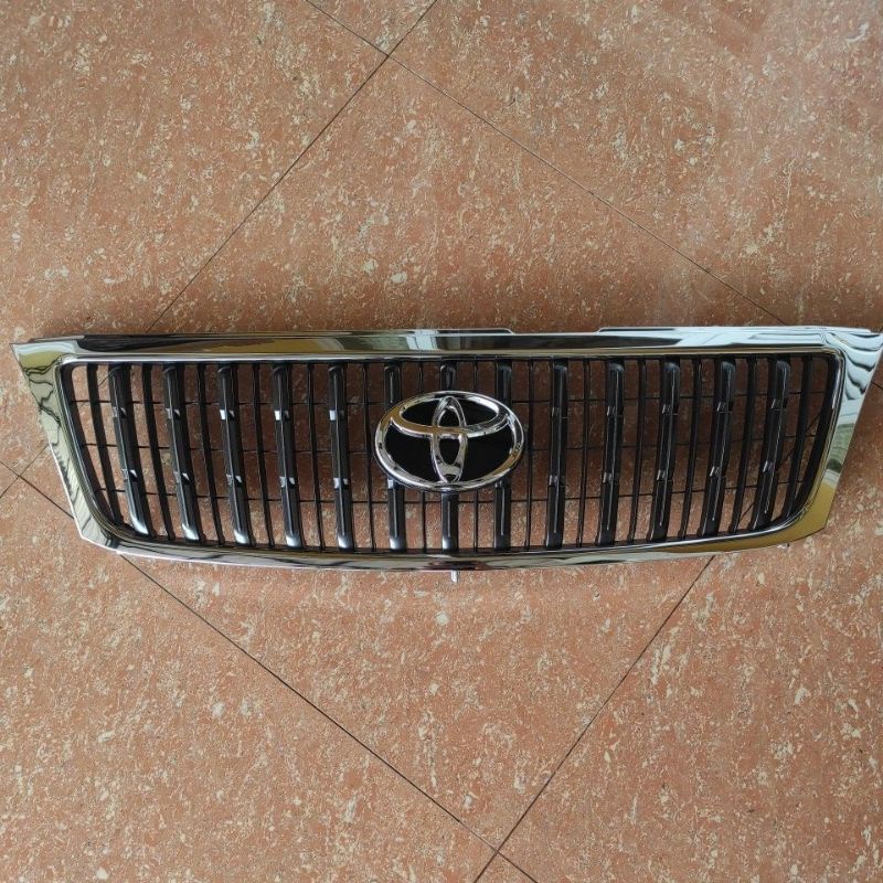 grille grill bumper depan mobil toyota kijang new kapsul lgx 2003 2004 model prado + logo chrome crome kombinasi hitam