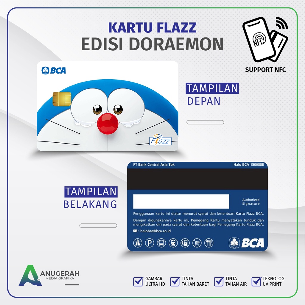 Kartu Flazz BCA Gen 2 Motif Doraemon