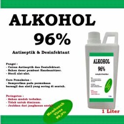 Alkohol 96% 1 liter / alkohol antiseptik / alkohol disinfektan / ethanol