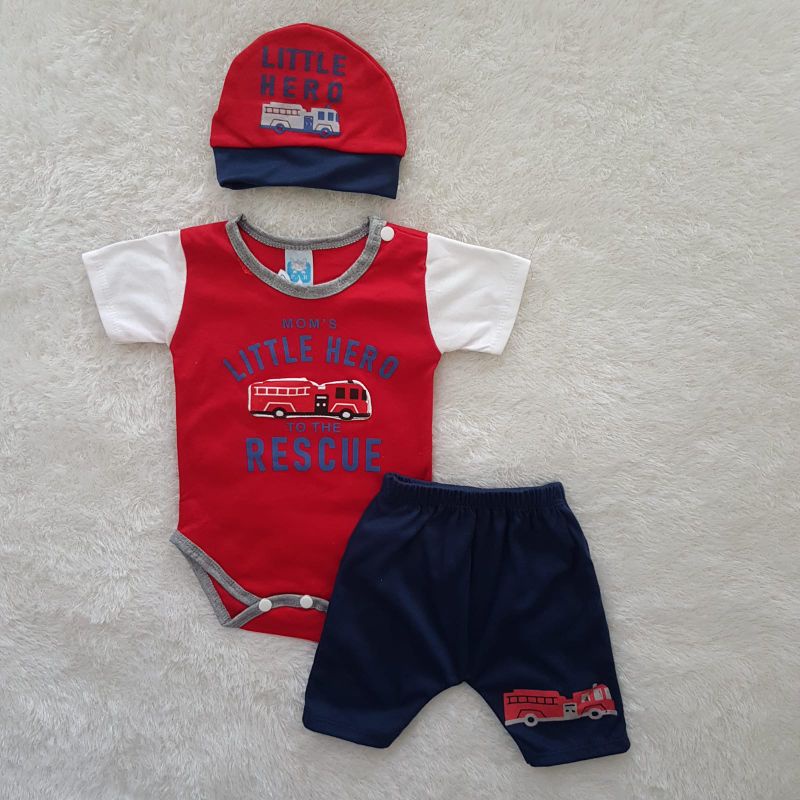 Baju Bayi Cowok little Hero set Rp