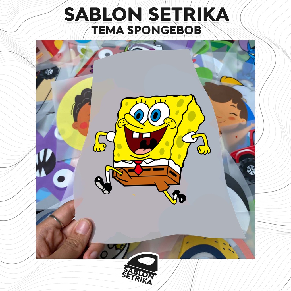 SABLON SETRIKA SABLON DTF PRINTING TEMA SPONGEBOB