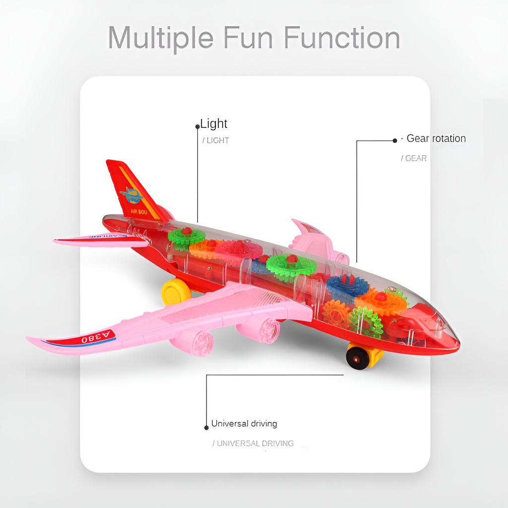 Airbus Lighting Lampu Dan Musik | Mainan Pesawat Terbang | Mainan Anak Laki Laki 2-3-4-5 Tahun