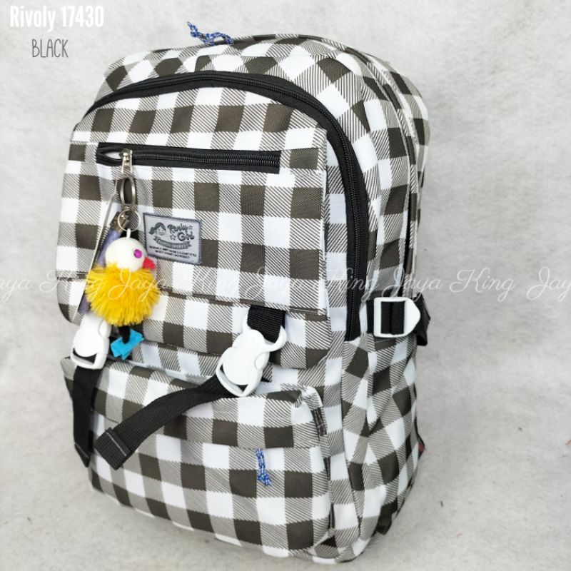 Ransel Korea Murah Rivoly Girl Kain Tas Sekolah Wanita Anak Perempuan Remaja