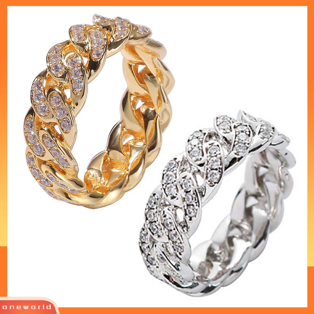 {oneworld} Fashion Memutar Cincin Kreatif Perhiasan Cincin Cubic Zirconia Alloy Finger Ring Untuk Hadiah