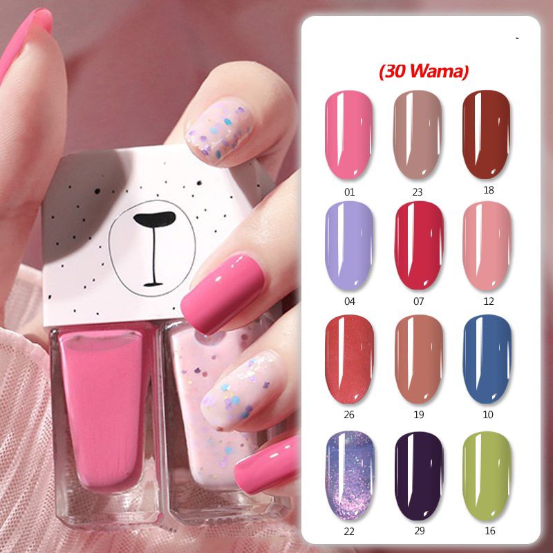 Kutek 2in1 HALAL 30 Warna Muslimah Kutek no Peel off Cat Kuku Import Murah Grosir