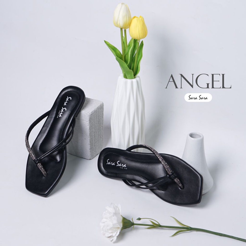 Sara Sara ANGEL Sandal Jepit Wanita sandal teplek empuk sandal flat terbaru