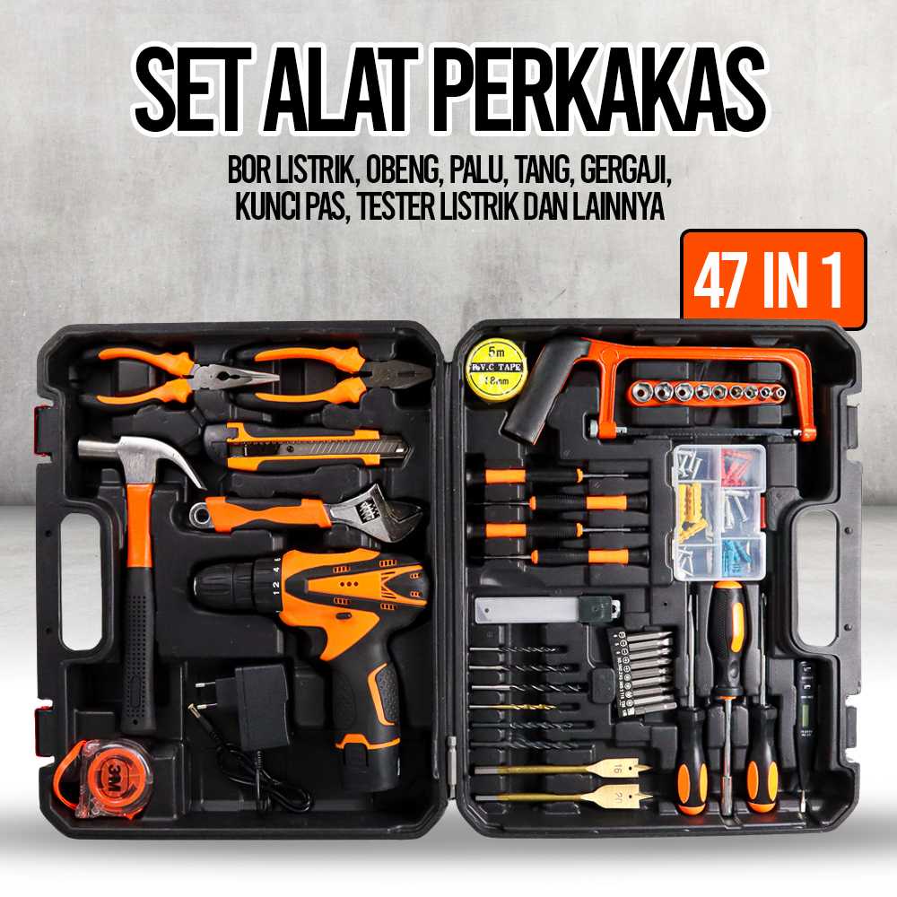 FEITUO Alat Perkakas Bor Listrik Cordless Palu Tang Obeng 55 in 1 - JG-076