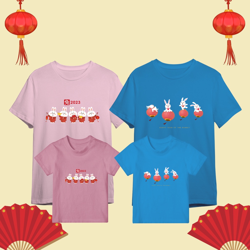 KAOS IMLEK RABBIT 2023 / BAJU IMLEK KELUARGA KELINCI CHINESE NEW YEAR