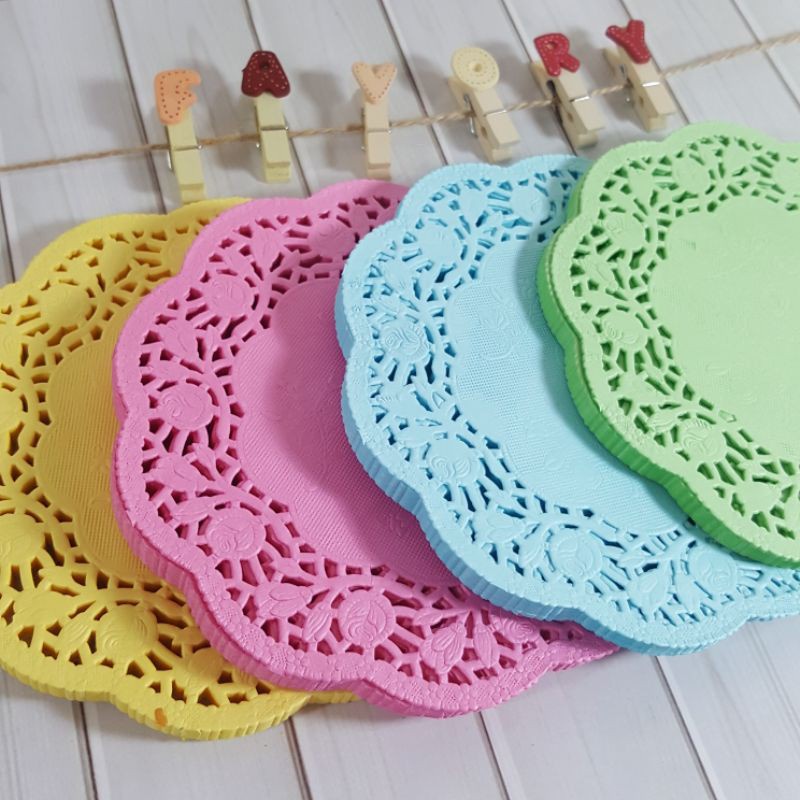 

Kertas Renda Kertas Hias Warna Doilies Paper 4.5 inchi 100 pcs