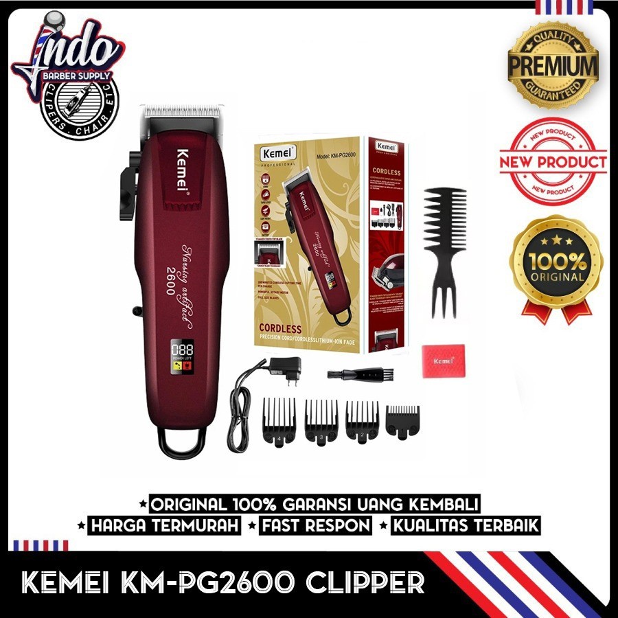 KEMEI KM-2600 Professional Rechargeable Electric Hair Clipper Cordless