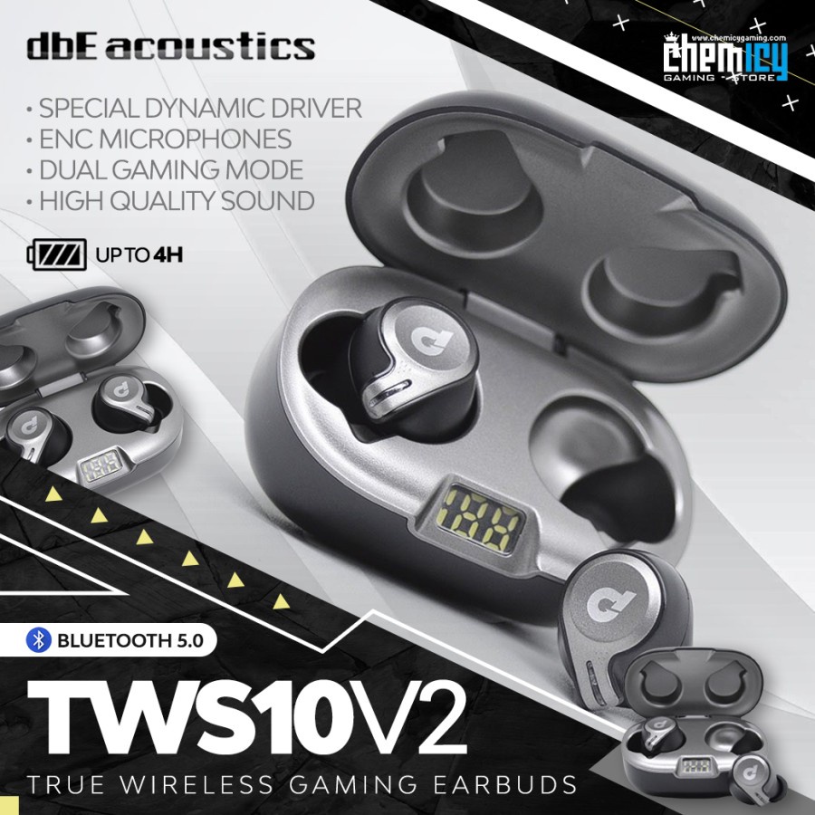 dBE TWS10 V2 High Fidelity True Wireless TWS Gaming Earbuds